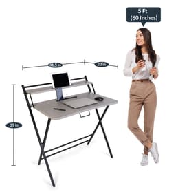 Futura Foldable Desk Standard (Grey) - FUTURA_2 in Mumbai by Woodware