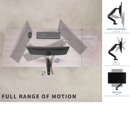 Single Monitor Stand Gas spring upto 27" Monitor (Flange/Clamp Mount) - SingleMonitorGasSpringadjustrange in Mumbai by Woodware